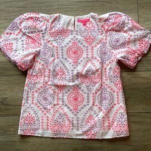 NWT - Small - Lilly Pulitzer - Pratt Eyelet Top - in Multi Sunset Dreamer Eyelet